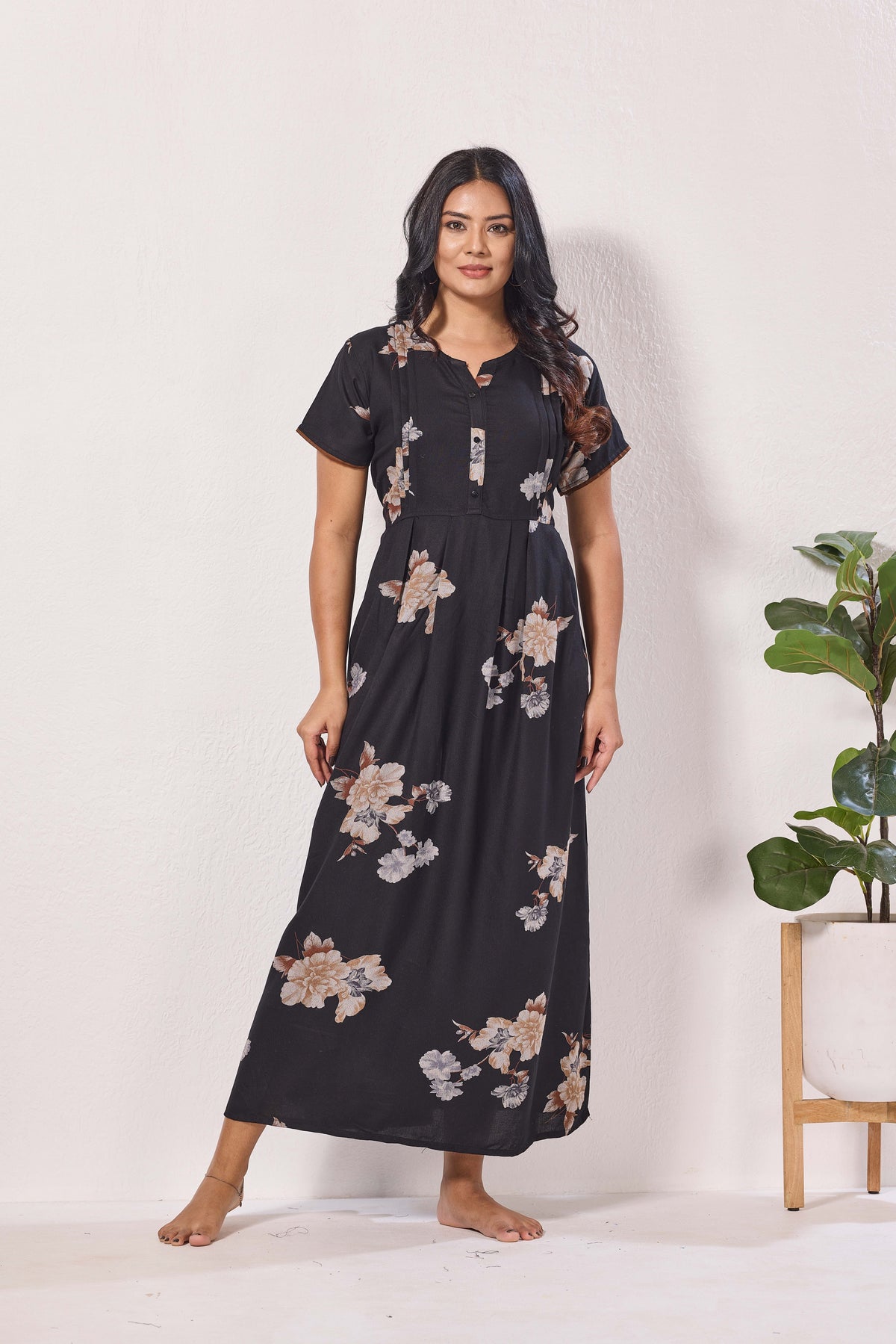 Alpine KURTHI Style Nighties| FancySleeve | Zipless Model | Stylish V-Cut neck | Updated Collection's for Stylish Women AK (H/S)