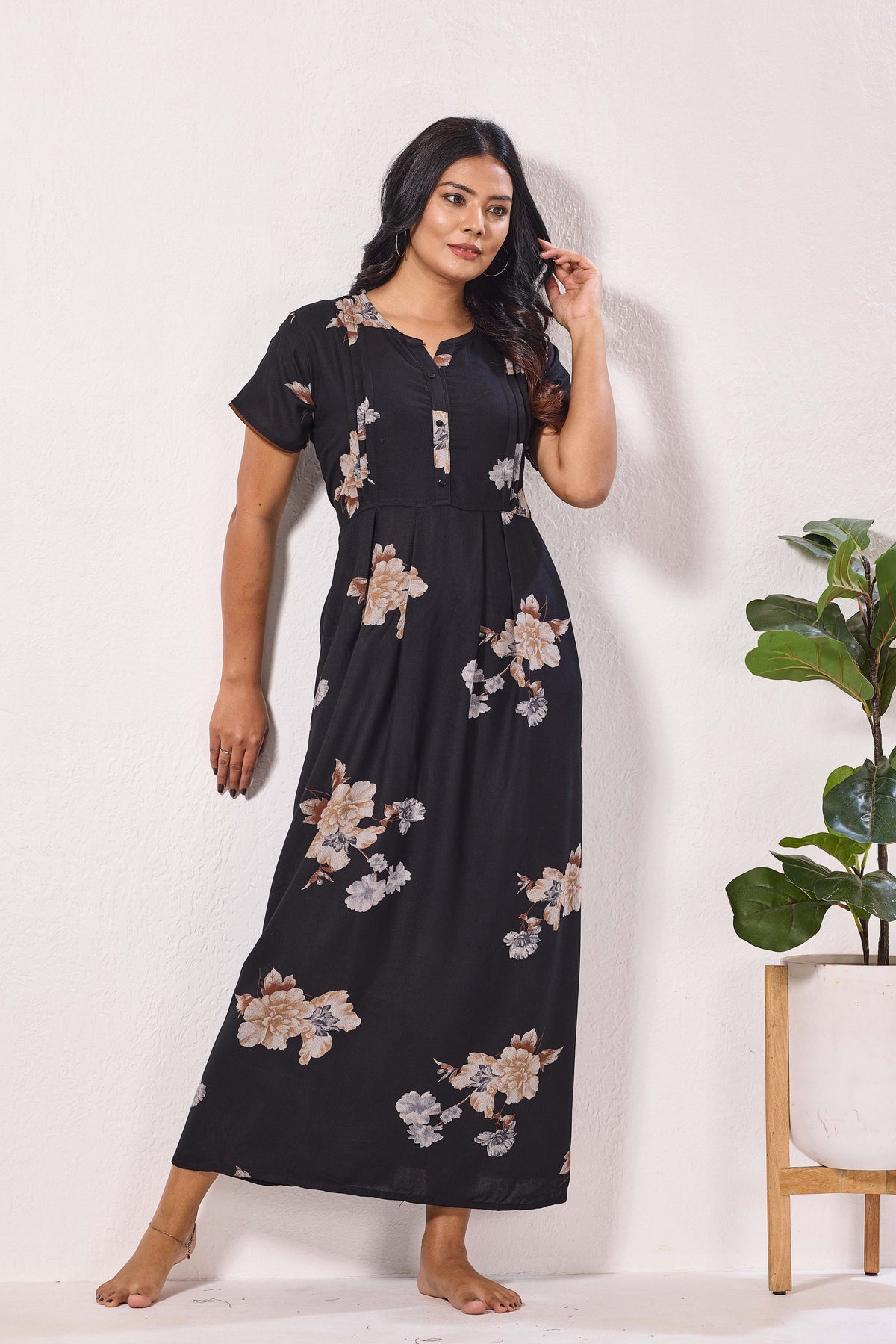Alpine KURTHI Style Nighties| FancySleeve | Zipless Model | Stylish V-Cut neck | Updated Collection's for Stylish Women AK (H/S)