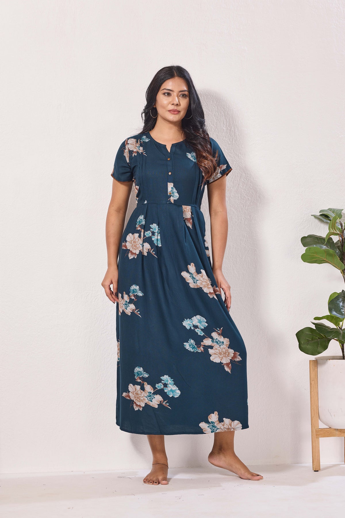 Alpine KURTHI Style Nighties| FancySleeve | Zipless Model | Stylish V-Cut neck | Updated Collection's for Stylish Women AK (H/S)
