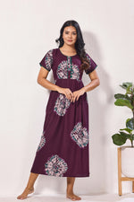 Alpine KURTHI Style Nighties| Fancy Half Sleeve | Zipless Model | Stylish Round Neck | Updated Collection's for Stylish Women AK (H/S)