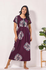 Alpine KURTHI Style Nighties| Fancy Half Sleeve | Zipless Model | Stylish Round Neck | Updated Collection's for Stylish Women AK (H/S)