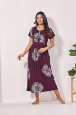 Alpine KURTHI Style Nighties| Fancy Half Sleeve | Zipless Model | Stylish Round Neck | Updated Collection's for Stylish Women AK (H/S)