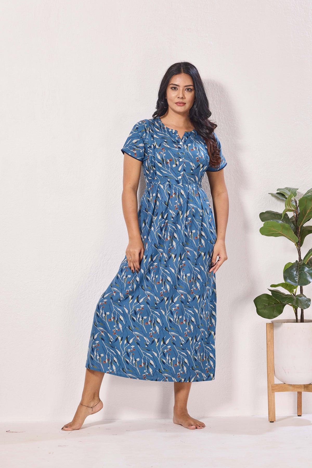 Alpine KURTHI Style Nighties| FancySleeve | Zipless Model | Stylish V-Cut neck | Updated Collection's for Stylish Women AK (H/S)