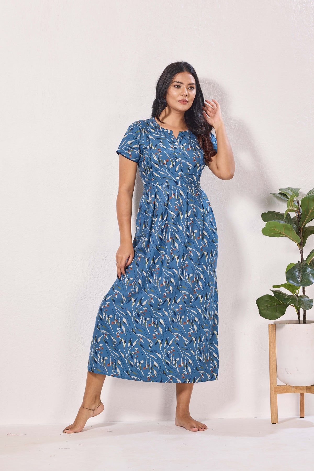 Alpine KURTHI Style Nighties| FancySleeve | Zipless Model | Stylish V-Cut neck | Updated Collection's for Stylish Women AK (H/S)