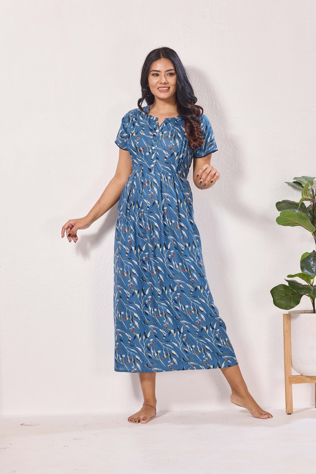 Alpine KURTHI Style Nighties| FancySleeve | Zipless Model | Stylish V-Cut neck | Updated Collection's for Stylish Women AK (H/S)