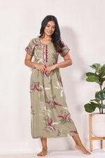 Alpine KURTHI Style Nighties| Fancy Half Sleeve | Zipless Model | Stylish Round Neck | Updated Collection's for Stylish Women AK (H/S)