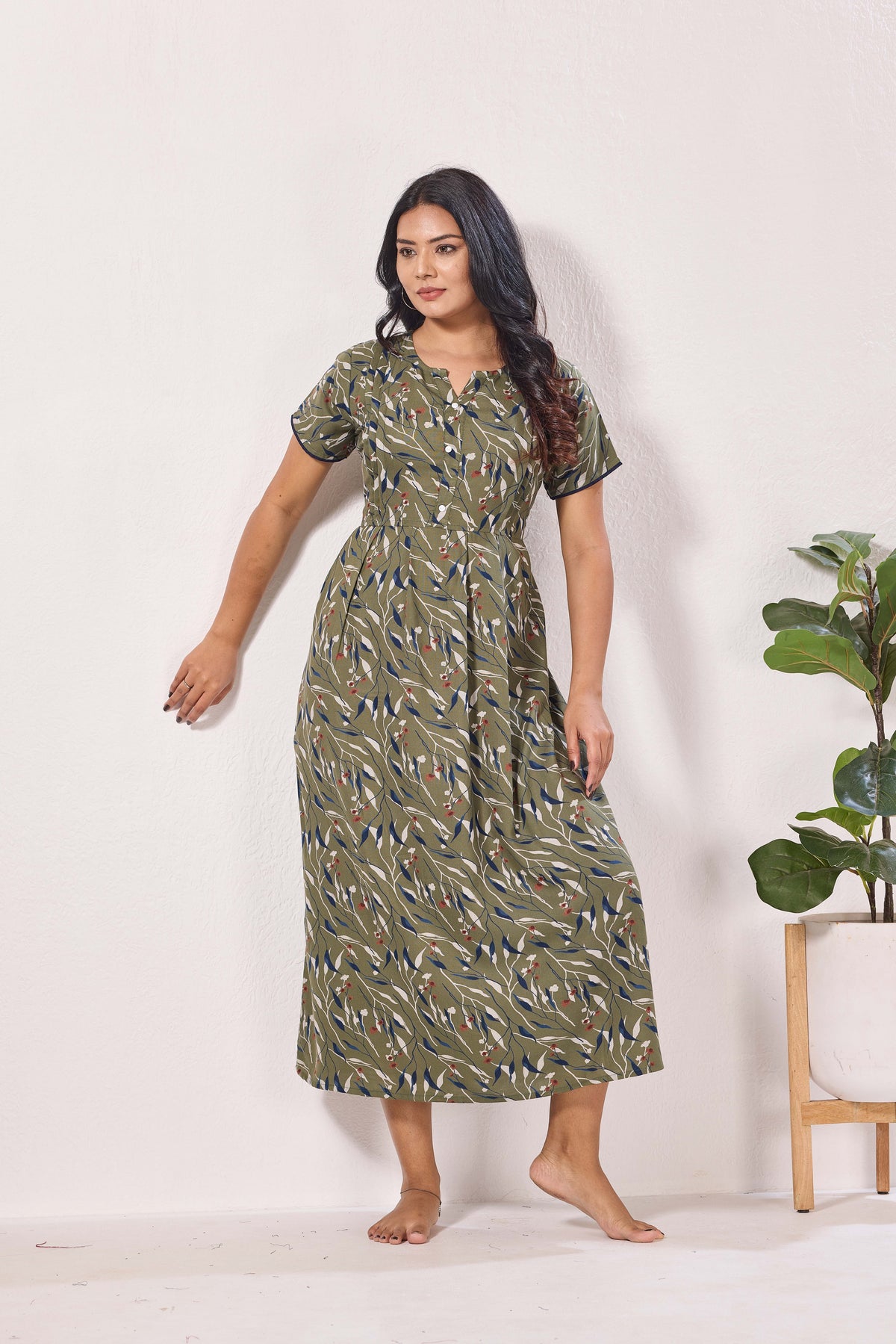 Alpine KURTHI Style Nighties| FancySleeve | Zipless Model | Stylish V-Cut neck | Updated Collection's for Stylish Women AK (H/S)