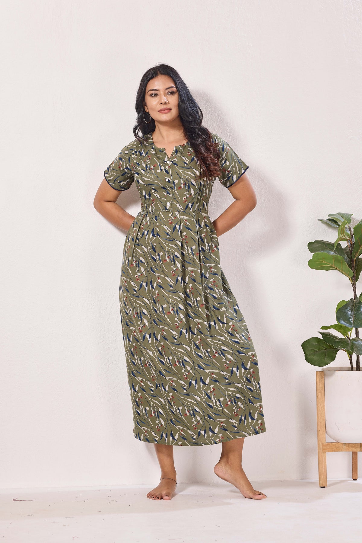 Alpine KURTHI Style Nighties| FancySleeve | Zipless Model | Stylish V-Cut neck | Updated Collection's for Stylish Women AK (H/S)