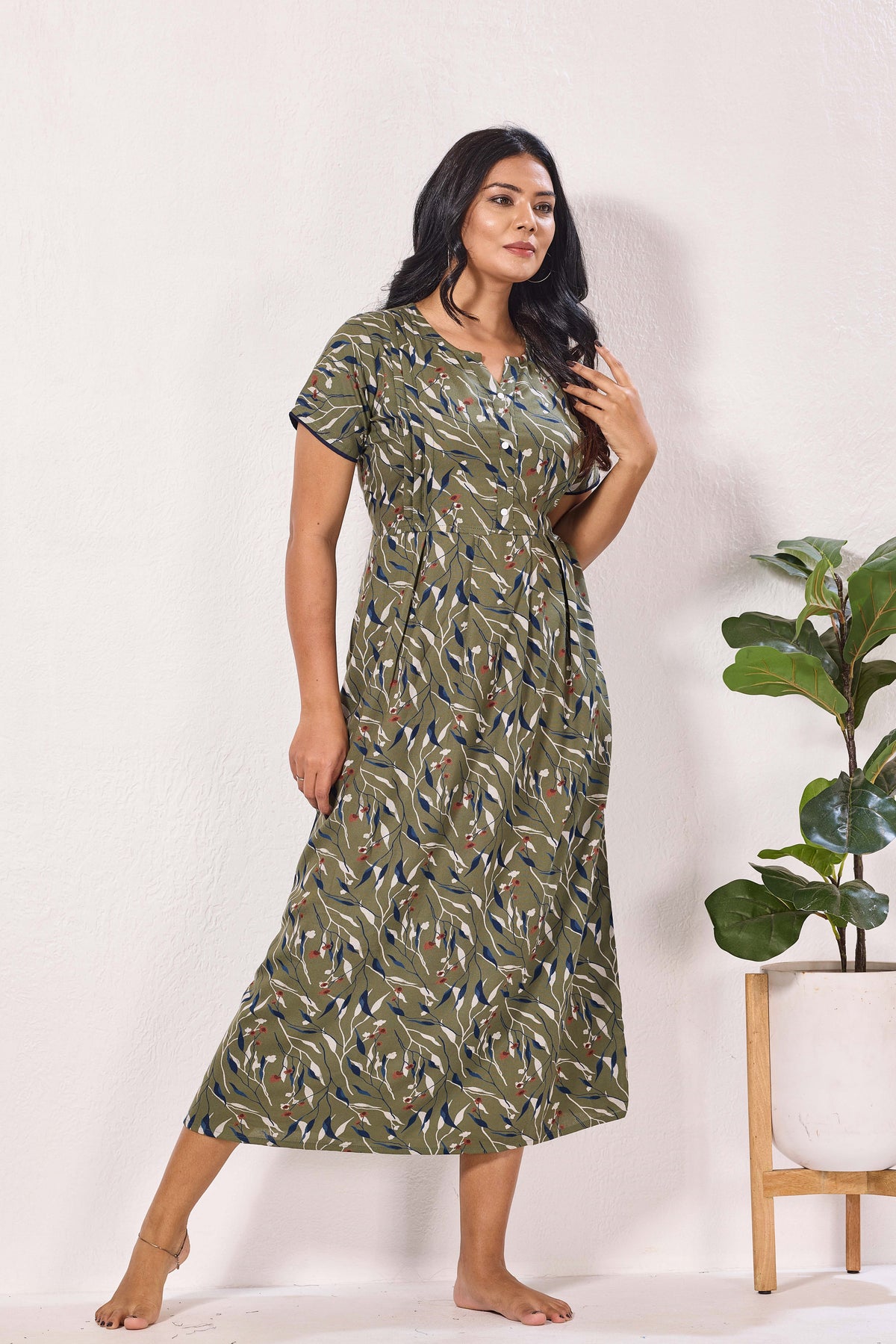 Alpine KURTHI Style Nighties| FancySleeve | Zipless Model | Stylish V-Cut neck | Updated Collection's for Stylish Women AK (H/S)