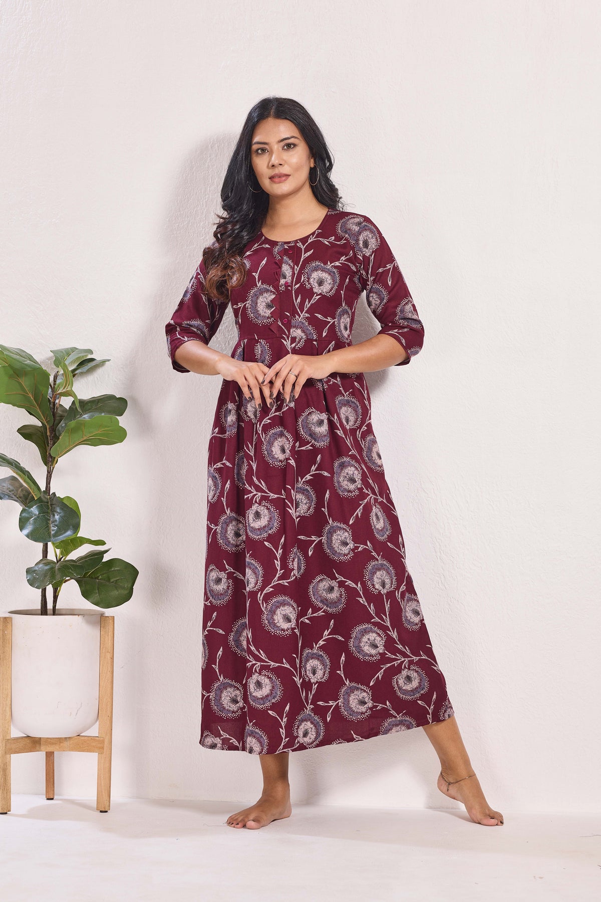 Alpine KURTI Style | Beautiful Stylish KURTI Model | Long 3/4 Sleeve & Side Pocket | Fresh Collection's for Stylish Women's (AK-3/4)
