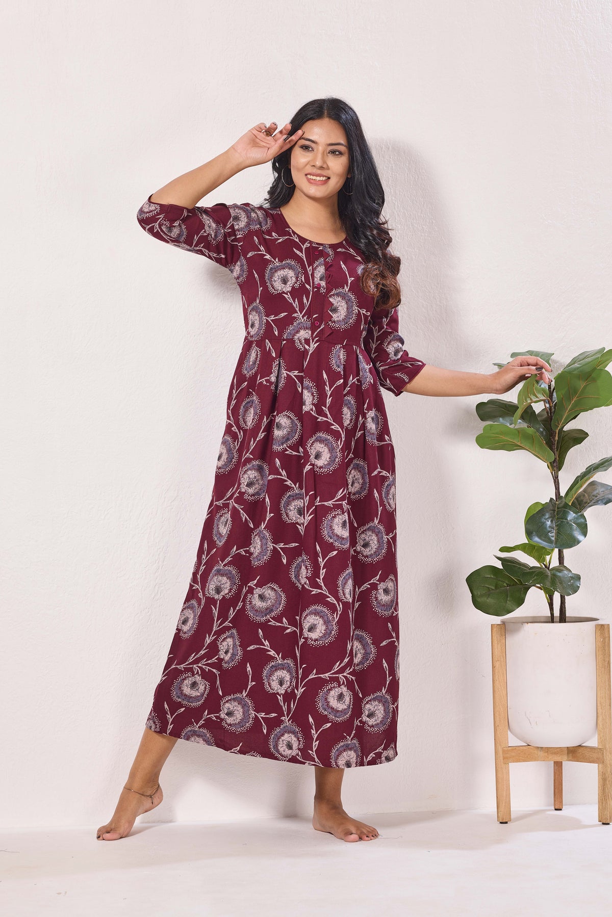 Alpine KURTI Style | Beautiful Stylish KURTI Model | Long 3/4 Sleeve & Side Pocket | Fresh Collection's for Stylish Women's (AK-3/4)