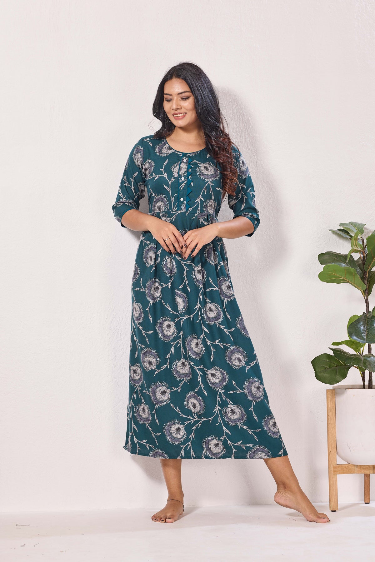 Alpine KURTI Style | Beautiful Stylish KURTI Model | Long 3/4 Sleeve & Side Pocket | Fresh Collection's for Stylish Women's (AK-3/4)