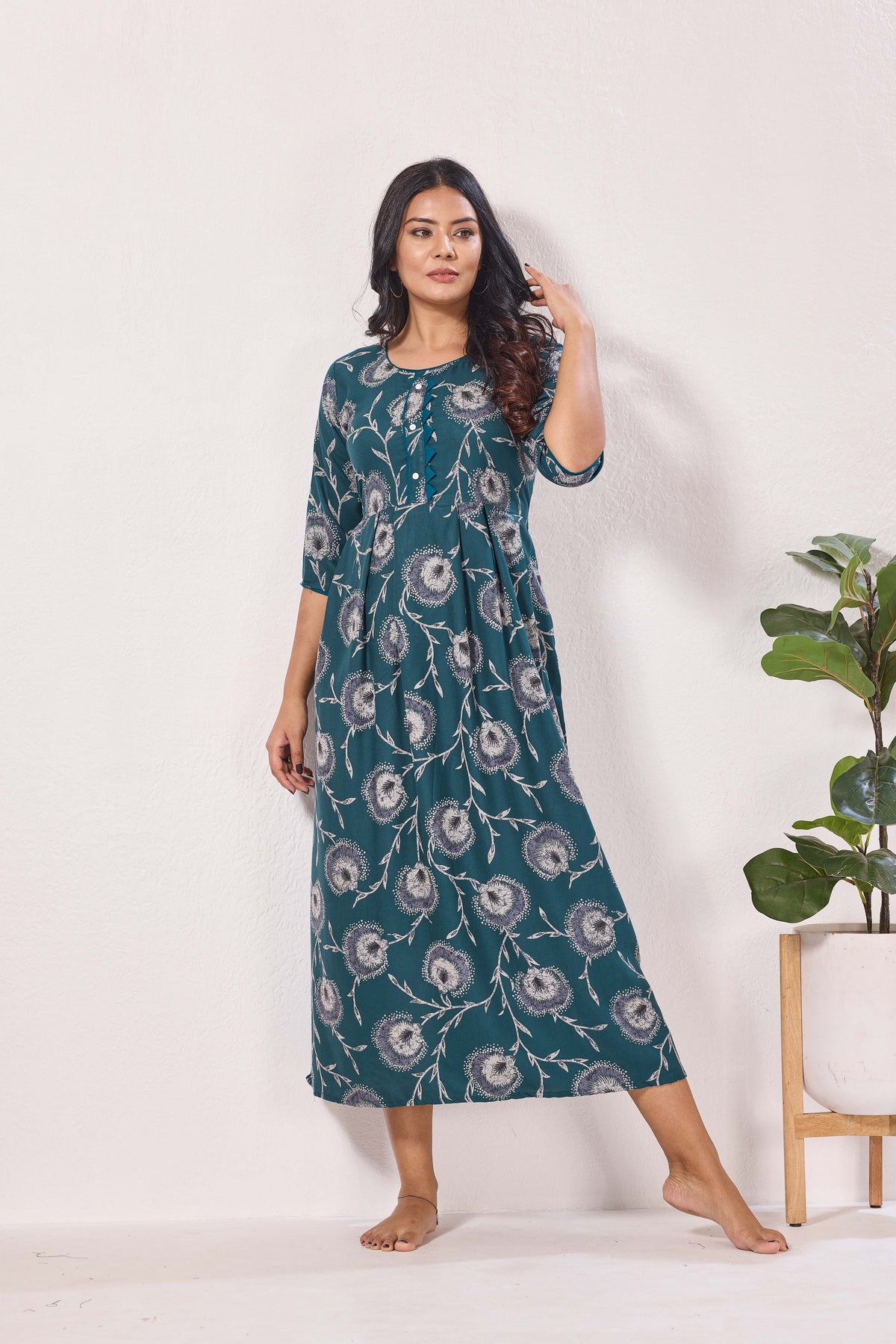 Alpine KURTI Style | Beautiful Stylish KURTI Model | Long 3/4 Sleeve & Side Pocket | Fresh Collection's for Stylish Women's (AK-3/4)