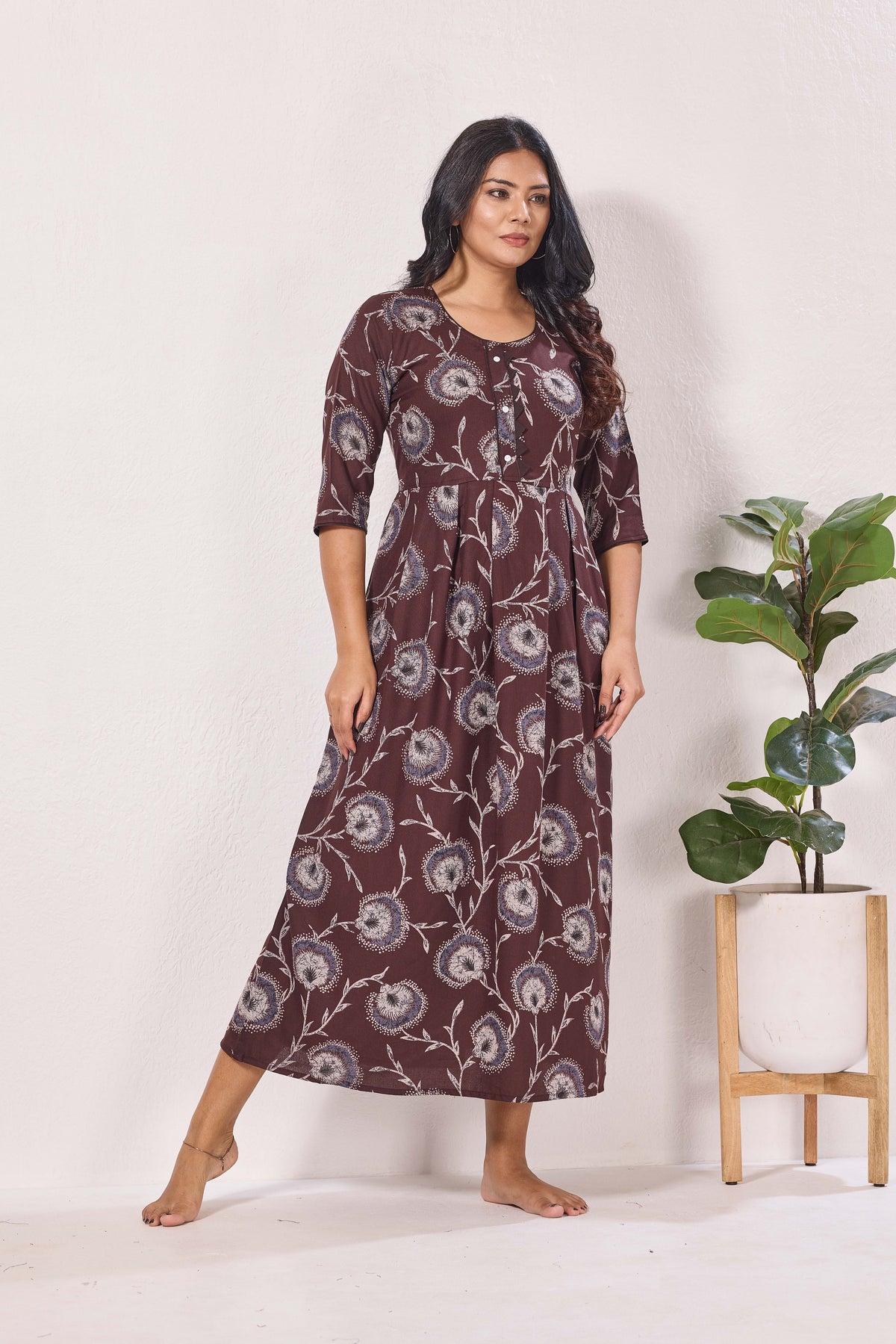 Alpine KURTI Style | Beautiful Stylish KURTI Model | Long 3/4 Sleeve & Side Pocket | Fresh Collection's for Stylish Women's (AK-3/4)
