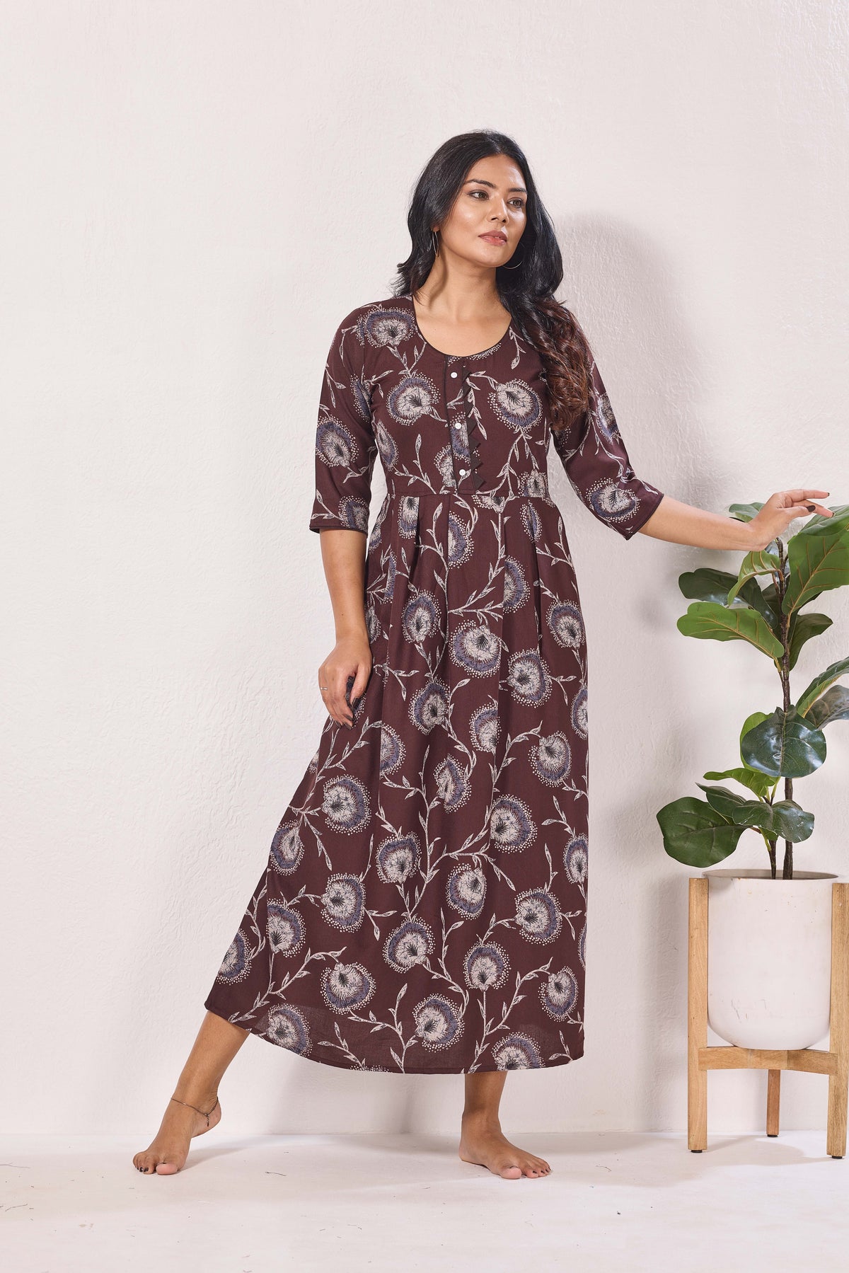 Alpine KURTI Style | Beautiful Stylish KURTI Model | Long 3/4 Sleeve & Side Pocket | Fresh Collection's for Stylish Women's (AK-3/4)
