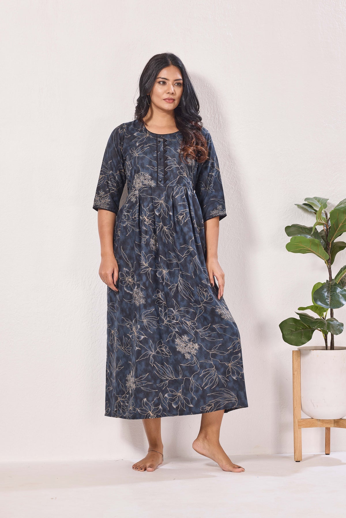 Alpine KURTI Style | Beautiful Stylish KURTI Model | Long 3/4 Sleeve & Side Pocket | Fresh Collection's for Stylish Women's (AK-3/4)