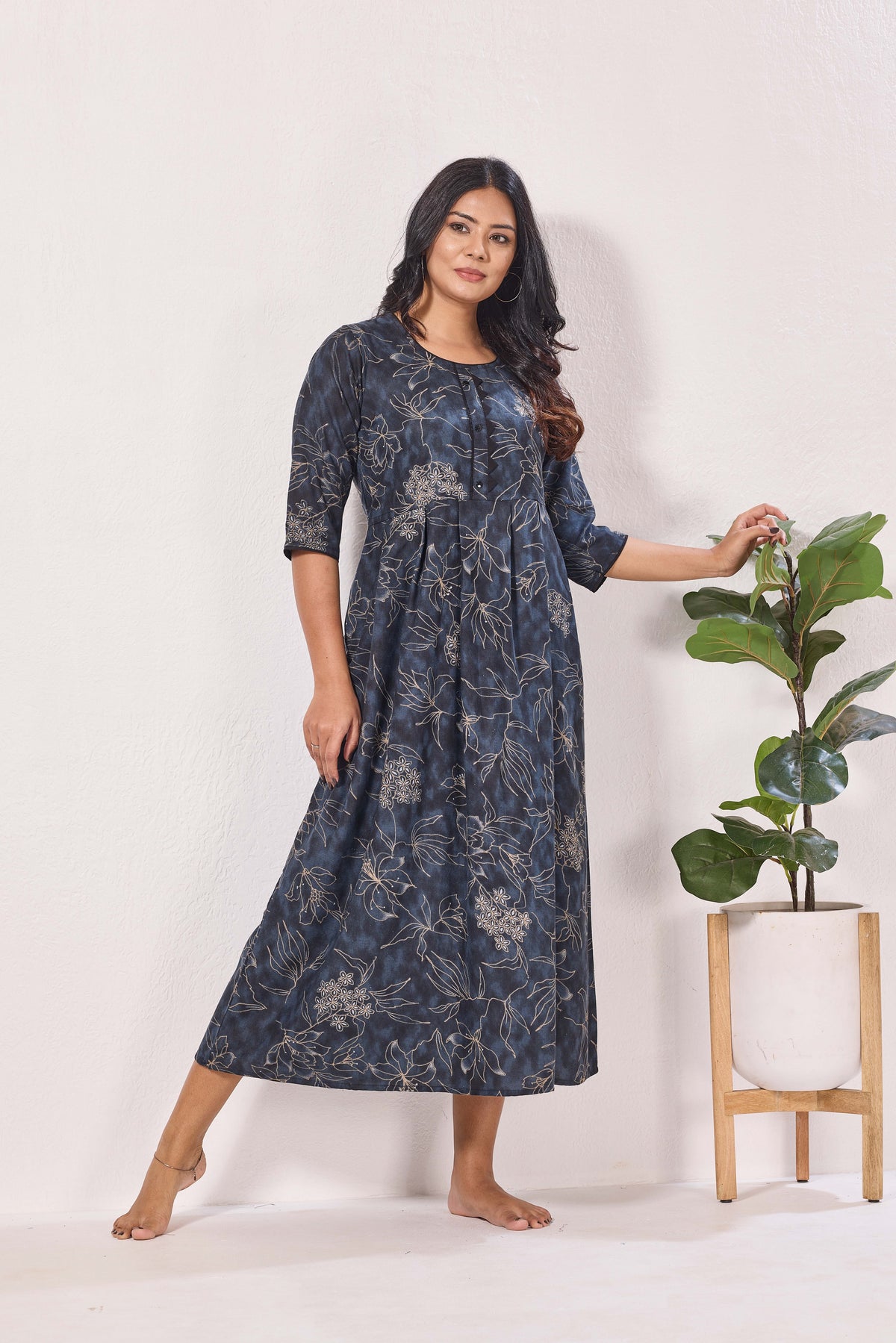 Alpine KURTI Style | Beautiful Stylish KURTI Model | Long 3/4 Sleeve & Side Pocket | Fresh Collection's for Stylish Women's (AK-3/4)