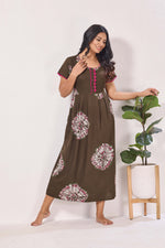 Alpine KURTHI Style Nighties| Fancy Half Sleeve | Zipless Model | Stylish Round Neck | Updated Collection's for Stylish Women AK (H/S)