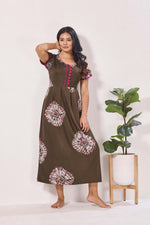 Alpine KURTHI Style Nighties| Fancy Half Sleeve | Zipless Model | Stylish Round Neck | Updated Collection's for Stylish Women AK (H/S)