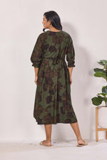 Maternity Arrivals Fancy Mom's Feeding Casual Maxi Wear | Long Elastic Frilled Sleeve | Vertical Feeding Zipper | Comports as Feeding Friendly & Casual wear Rayon MAXI Maternity Frock (ERM)