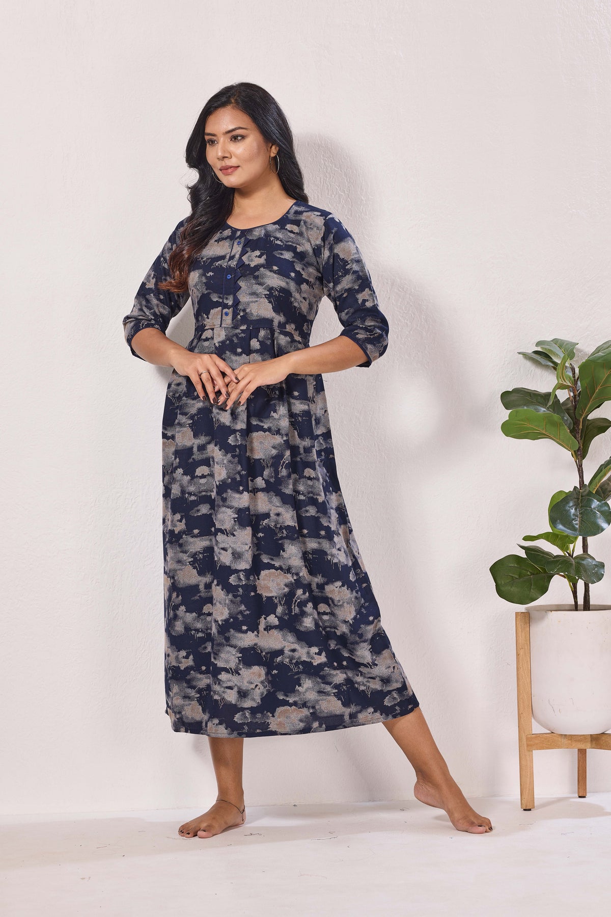 Alpine KURTI Style | Beautiful Stylish KURTI Model | Long 3/4 Sleeve & Side Pocket | Fresh Collection's for Stylish Women's (AK-3/4)