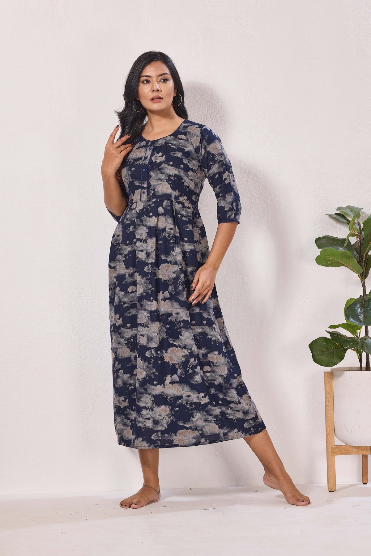 Alpine KURTI Style | Beautiful Stylish KURTI Model | Long 3/4 Sleeve & Side Pocket | Fresh Collection's for Stylish Women's (AK-3/4)