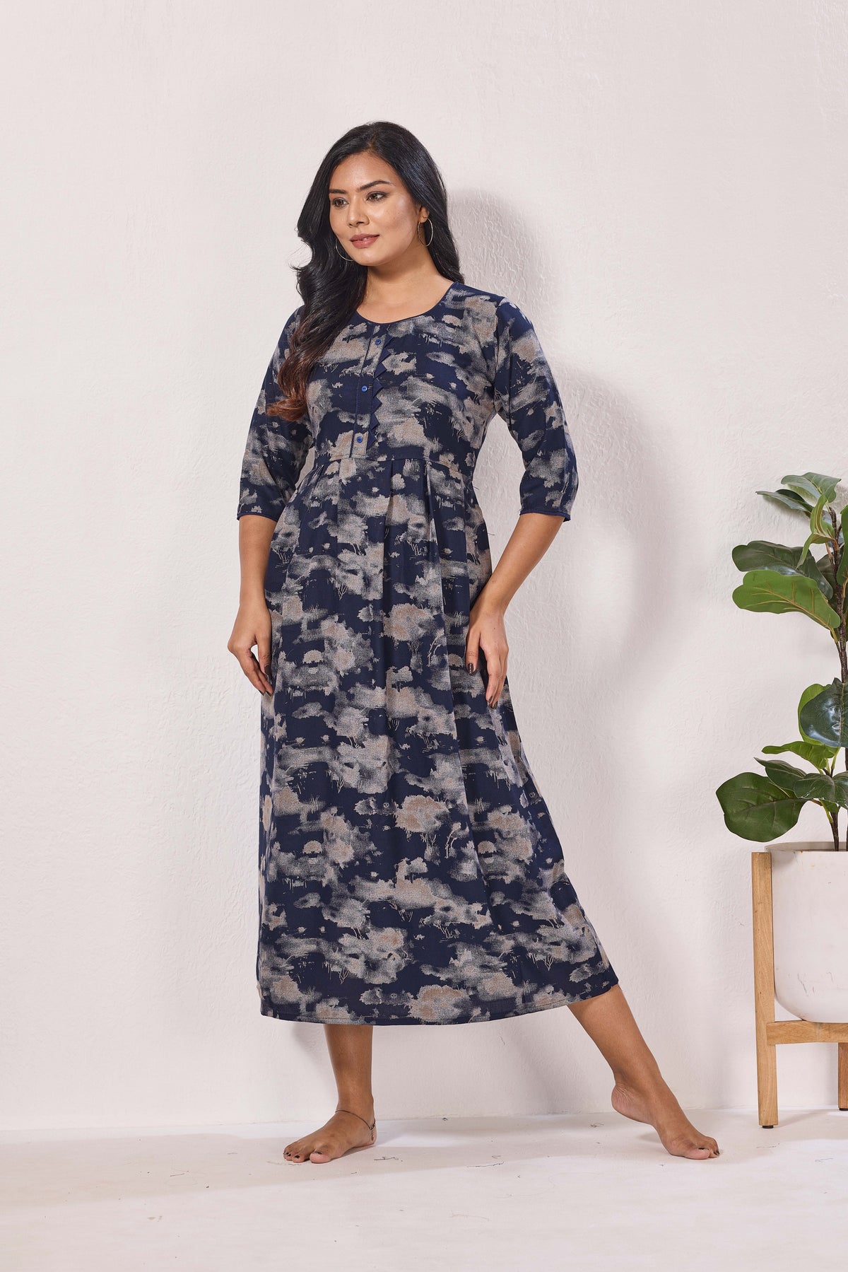 Alpine KURTI Style | Beautiful Stylish KURTI Model | Long 3/4 Sleeve & Side Pocket | Fresh Collection's for Stylish Women's (AK-3/4)