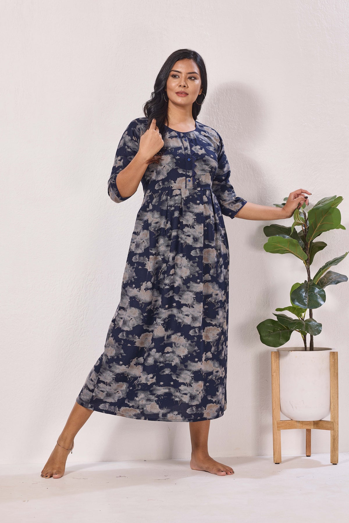 Alpine KURTI Style | Beautiful Stylish KURTI Model | Long 3/4 Sleeve & Side Pocket | Fresh Collection's for Stylish Women's (AK-3/4)