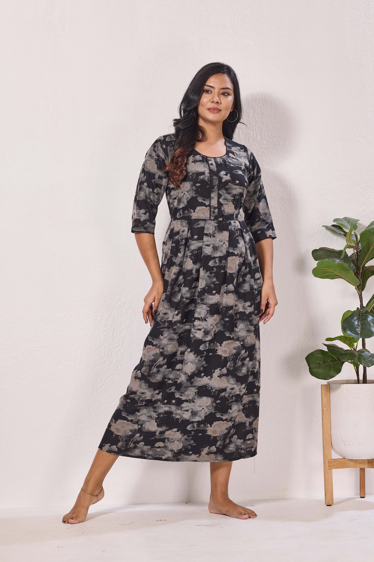 Alpine KURTI Style | Beautiful Stylish KURTI Model | Long 3/4 Sleeve & Side Pocket | Fresh Collection's for Stylish Women's (AK-3/4)