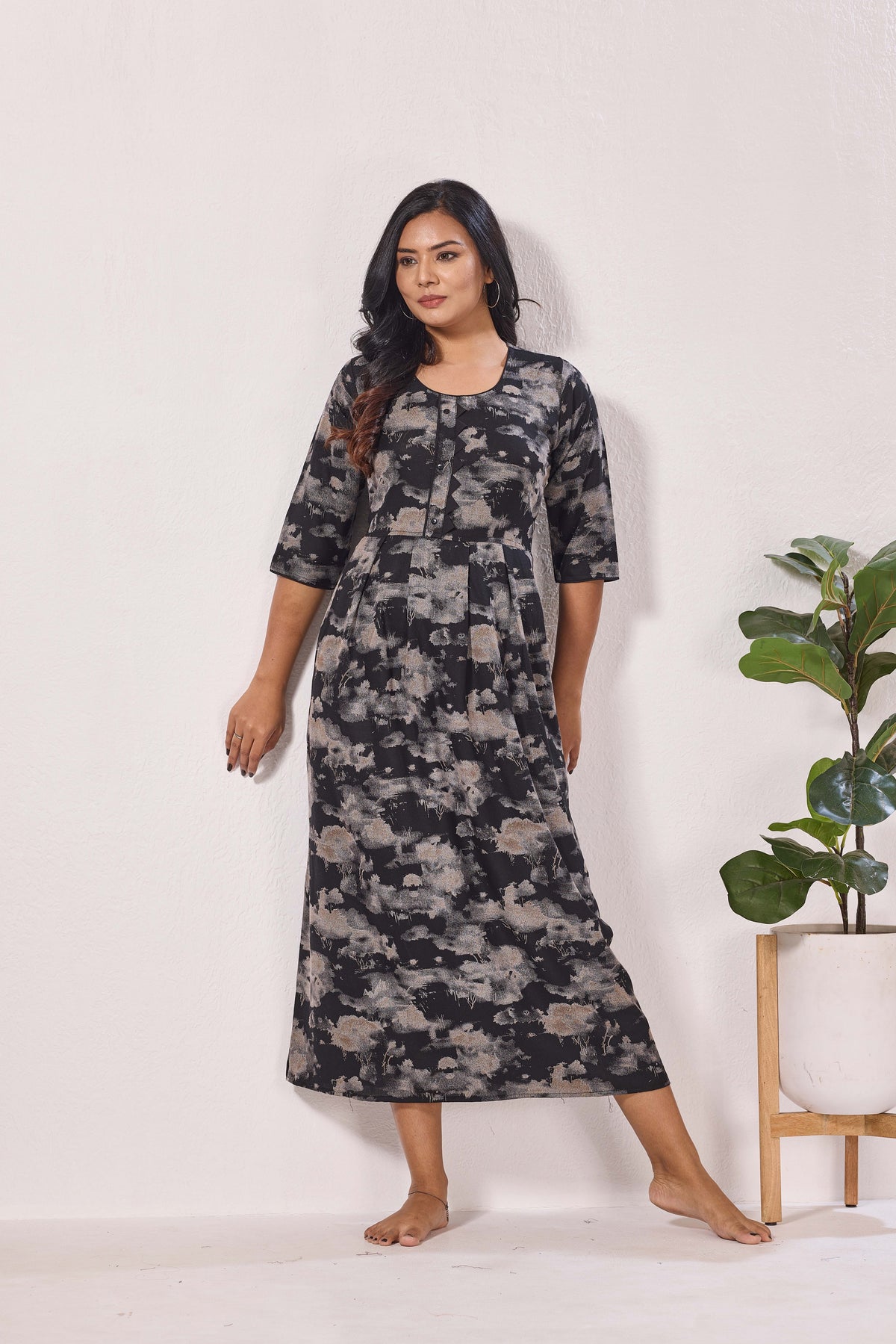 Alpine KURTI Style | Beautiful Stylish KURTI Model | Long 3/4 Sleeve & Side Pocket | Fresh Collection's for Stylish Women's (AK-3/4)