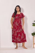 Alpine KURTHI Style Nighties| Fancy Half Sleeve | Zipless Model | Stylish Round Neck | Updated Collection's for Stylish Women AK (H/S)