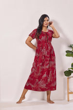 Alpine KURTHI Style Nighties| Fancy Half Sleeve | Zipless Model | Stylish Round Neck | Updated Collection's for Stylish Women AK (H/S)
