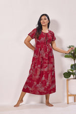 Alpine KURTHI Style Nighties| Fancy Half Sleeve | Zipless Model | Stylish Round Neck | Updated Collection's for Stylish Women AK (H/S)