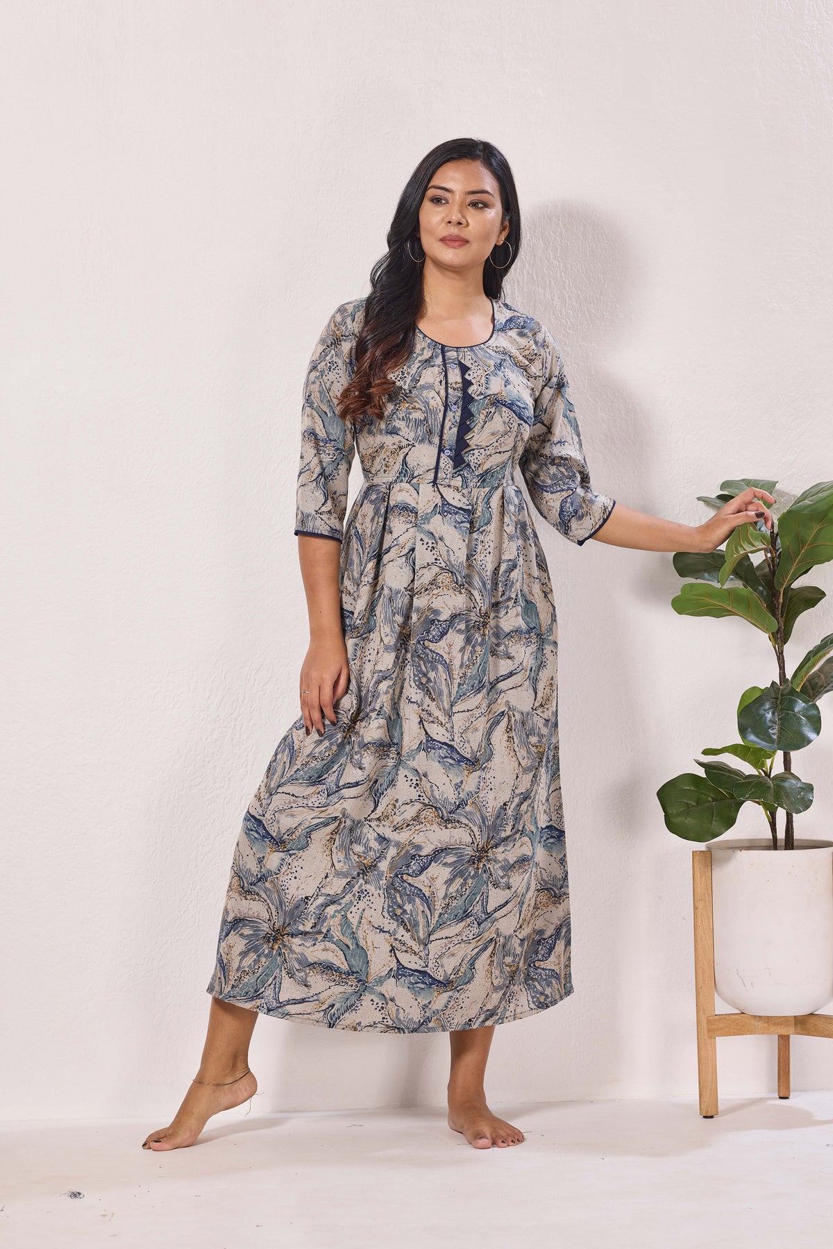 Alpine KURTI Style | Beautiful Stylish KURTI Model | Long 3/4 Sleeve & Side Pocket | Fresh Collection's for Stylish Women's (AK-3/4)