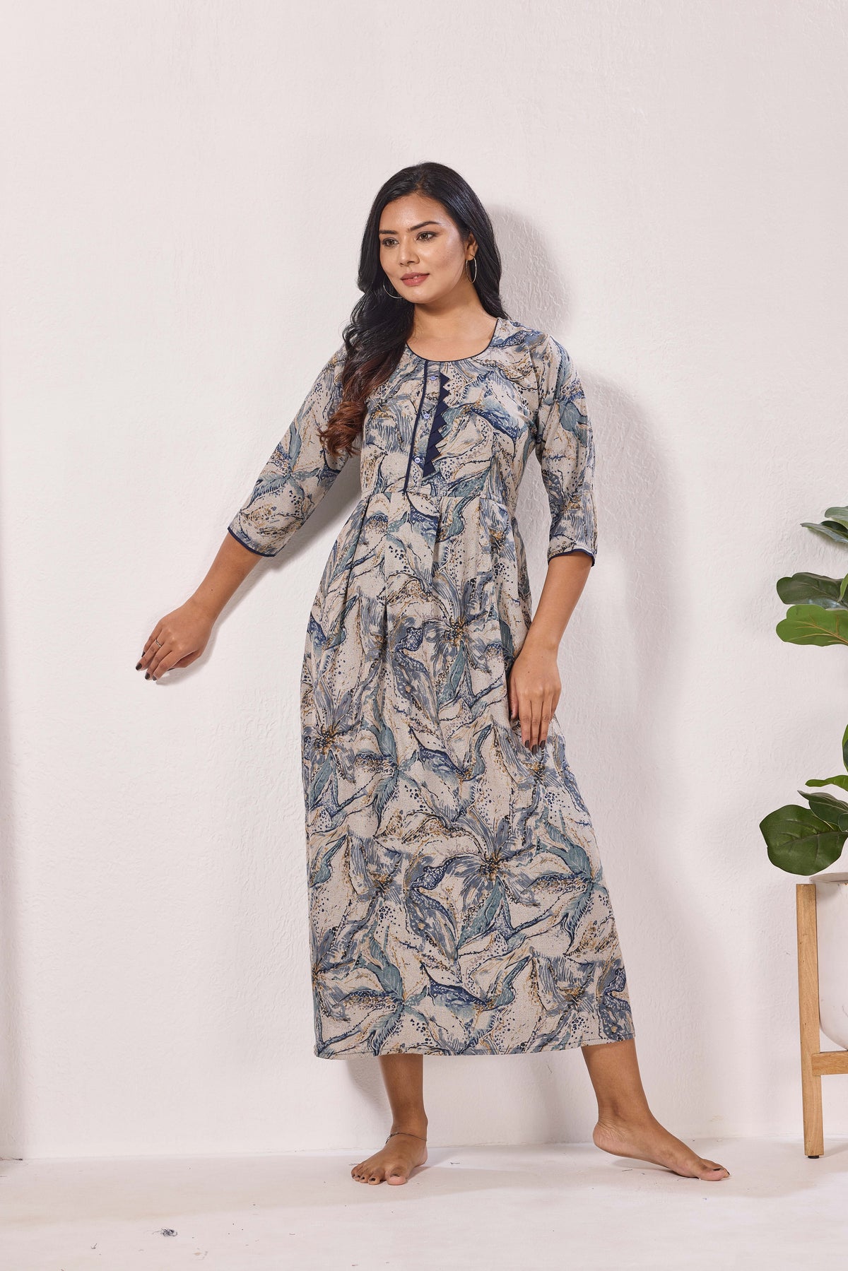 Alpine KURTI Style | Beautiful Stylish KURTI Model | Long 3/4 Sleeve & Side Pocket | Fresh Collection's for Stylish Women's (AK-3/4)