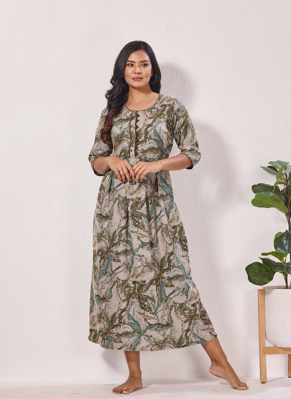 Alpine KURTI Style | Beautiful Stylish KURTI Model | Long 3/4 Sleeve & Side Pocket | Fresh Collection's for Stylish Women's (AK-3/4)