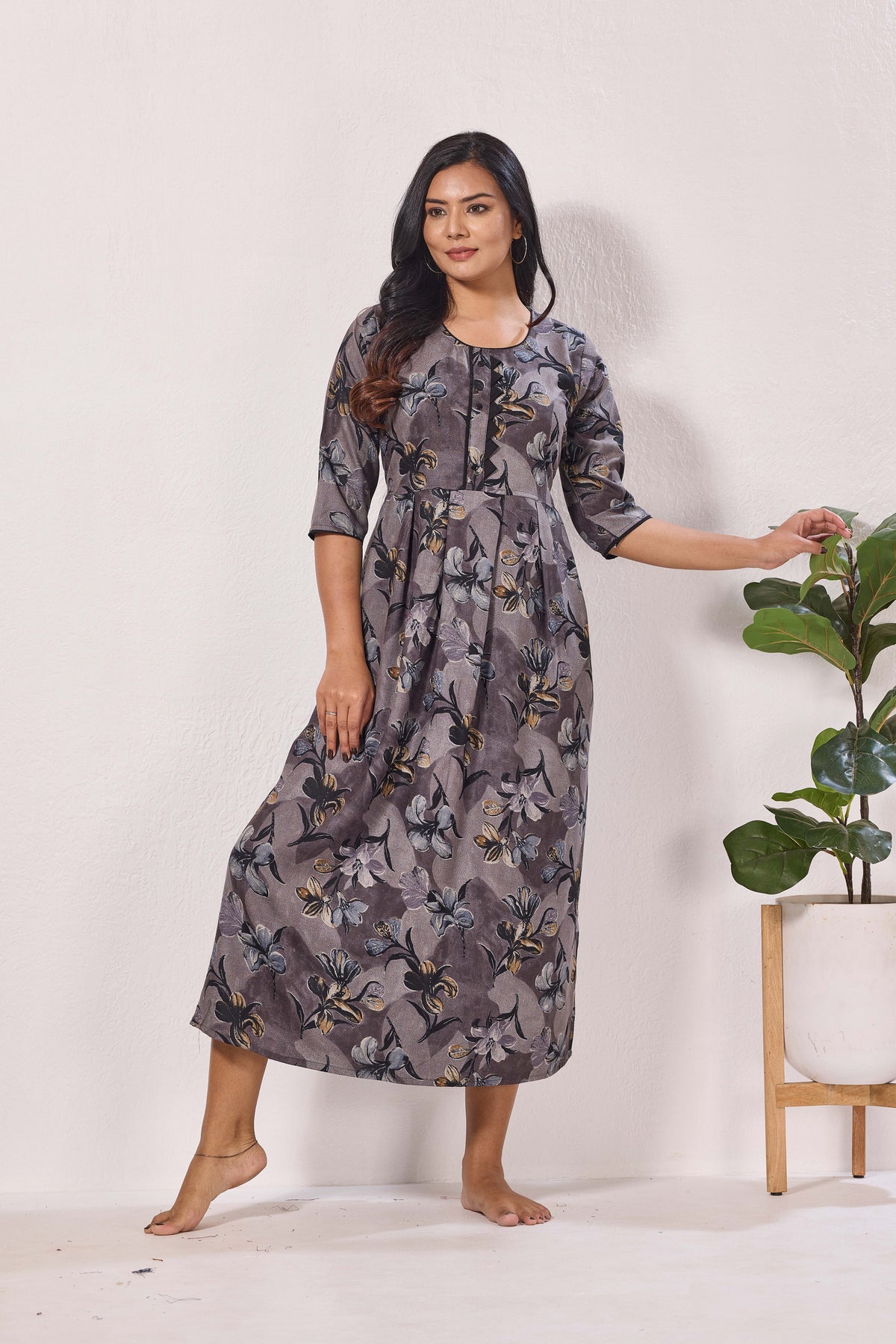 Alpine KURTI Style | Beautiful Stylish KURTI Model | Long 3/4 Sleeve & Side Pocket | Fresh Collection's for Stylish Women's (AK-3/4)