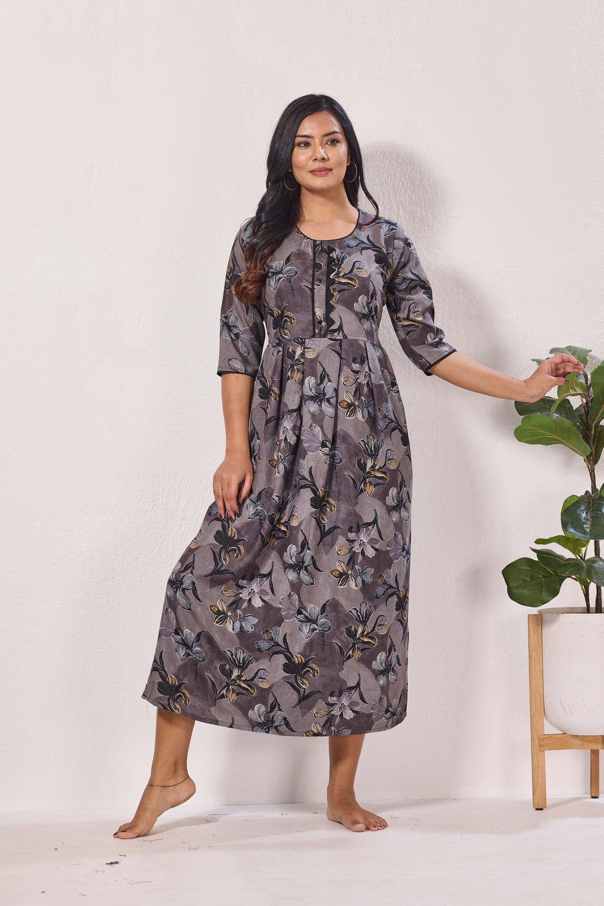 Alpine KURTI Style | Beautiful Stylish KURTI Model | Long 3/4 Sleeve & Side Pocket | Fresh Collection's for Stylish Women's (AK-3/4)