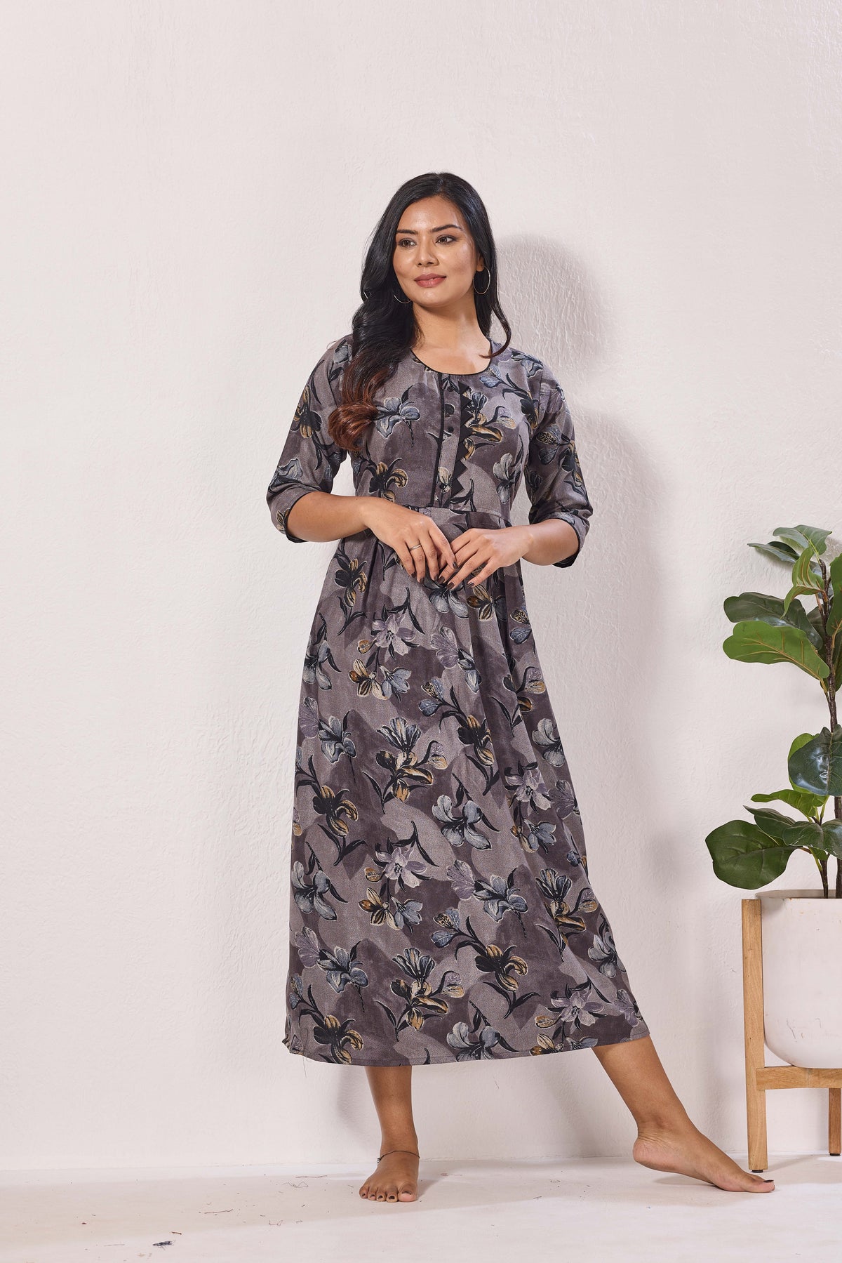 Alpine KURTI Style | Beautiful Stylish KURTI Model | Long 3/4 Sleeve & Side Pocket | Fresh Collection's for Stylish Women's (AK-3/4)