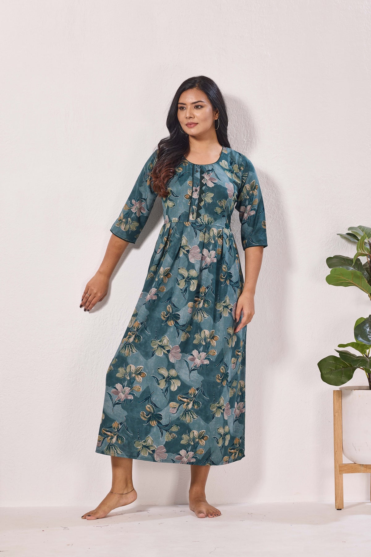 Alpine KURTI Style | Beautiful Stylish KURTI Model | Long 3/4 Sleeve & Side Pocket | Fresh Collection's for Stylish Women's (AK-3/4)