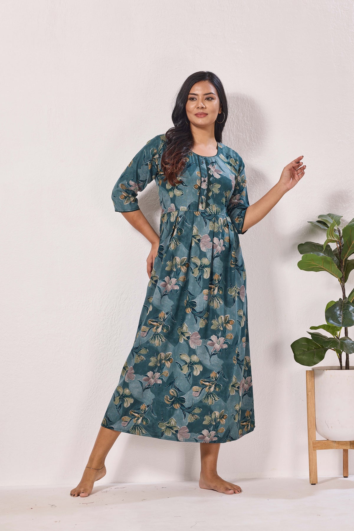 Alpine KURTI Style | Beautiful Stylish KURTI Model | Long 3/4 Sleeve & Side Pocket | Fresh Collection's for Stylish Women's (AK-3/4)