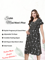 New Arrivals 4-IN-ONE MAXI Mom's Feeding & Casual Wear | Stylish Maxi Style | Invisible Feeding Zipper | Perfect Pre & Post Pregnancy Wear   (MAXI 4-IN-ONE)