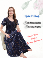 New Arrivals ALPINE Smokey Nighty | Beautiful Pleated Design | Side Pocket | Stylish Nighty for Trendy Women's | Your Perfect Nightwear Collection's (ALS)