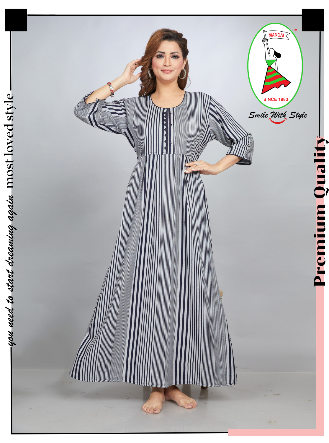 MANGAI Premium Alpine KURTI Style | Beautiful Stylish KURTI Model | Side Pocket | Perfect Nightwear Collection's for Trendy Women's