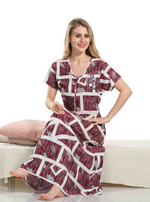 New Arrivals MANGAI Alpine Embroidery Model Nighties | Full Length | Stylish Printed Model Nighties | Side Pocket | Half Sleeve | Perfect Nightwear Collection's for Trendy Women's (LDM)