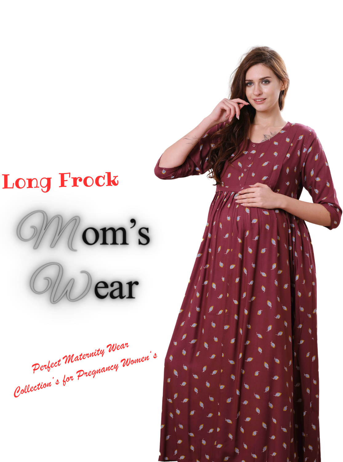 ONLY MINE Premium 4-IN-ONE Mom's Wear - Soft & Smooth Rayon | Maternity | Feeding | Long Frock | Casual Wear for Pregnancy Women's