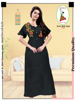 Stylish Embroidery Nightgown | Superior Quality Bizzy - Lizzy Nighty | Plain Pattern with Beautiful Embroidery Work's | Updated Collection's (CPL)