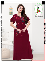 Stylish Embroidery Nightgown | Superior Quality Bizzy - Lizzy Nighty | Plain Pattern with Beautiful Embroidery Work's | Updated Collection's (CPL)