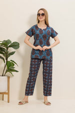 Summer Arrivals Cotton Night Suits Top & Bottom Set | Half Sleeve | Fancy Neck with Side Pocket | Soft Cotton Nightdress for Trendy Women and Teenage Girl's (TPS-H)