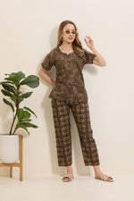 Summer Arrivals Cotton Night Suits Top & Bottom Set | Half Sleeve | Fancy Neck with Side Pocket | Soft Cotton Nightdress for Trendy Women and Teenage Girl's (TPS-H)